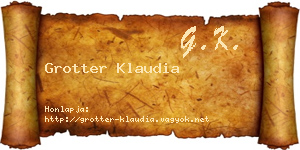 Grotter Klaudia névjegykártya